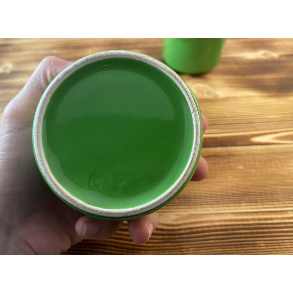 Fitz and Floyd Vintage Kelly Green Sugar and Creamer Set‎ With Lid - Picture 9 of 9